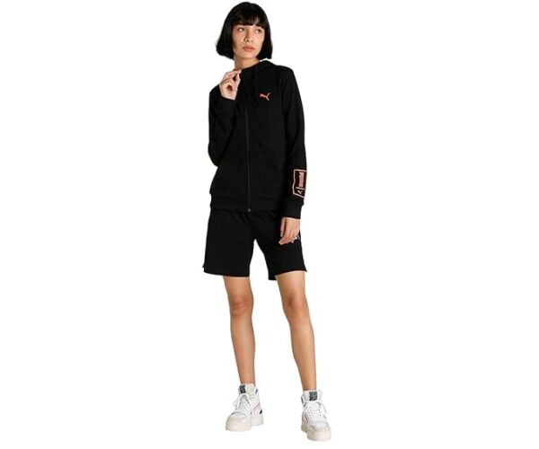 Puma women's hooded cotton jacket with a comfortable, stylish design for everyday wear. - Image 3