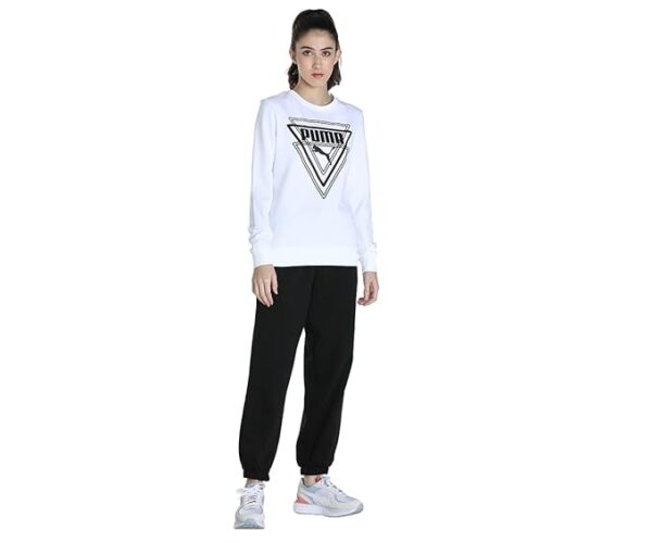 Puma Women's Cotton Sweatshirt with Crew Neck for comfort and style. - Image 2