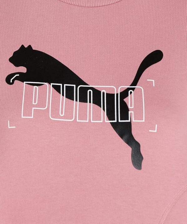 Puma Women's cotton sweatshirt with a classic crew neck design for comfort. - Image 3