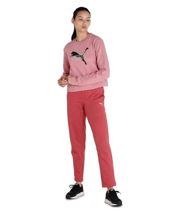 Puma Women's cotton sweatshirt with a classic crew neck design for comfort. - Image 4