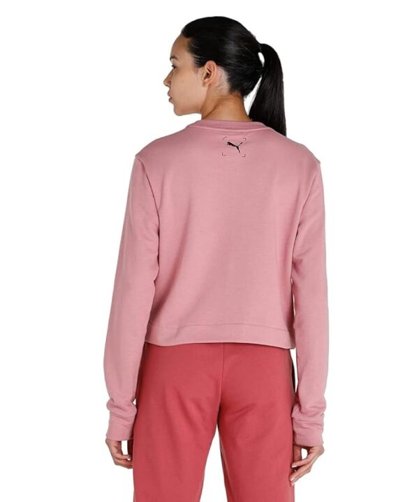 Puma Women's cotton sweatshirt with a classic crew neck design for comfort. - Image 6